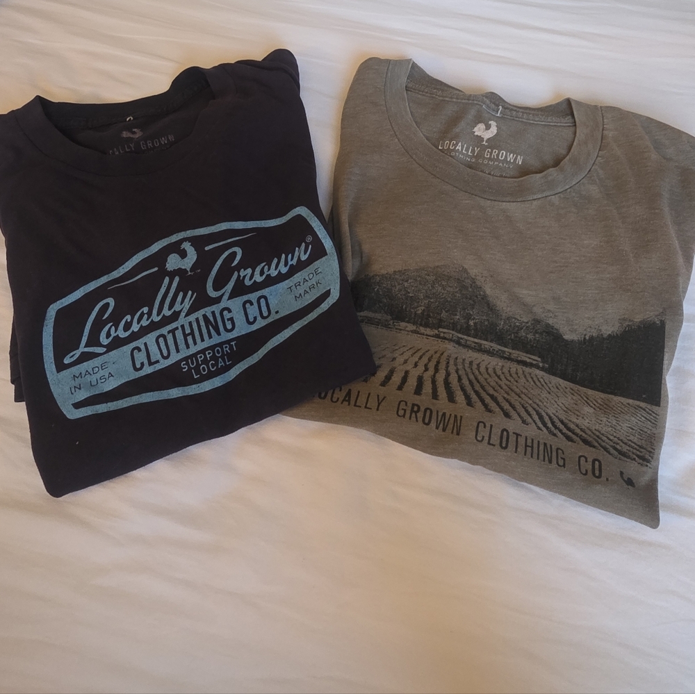 Locally Grown Green And Blue Womens T Shirt Bundle Size Medium- See Description